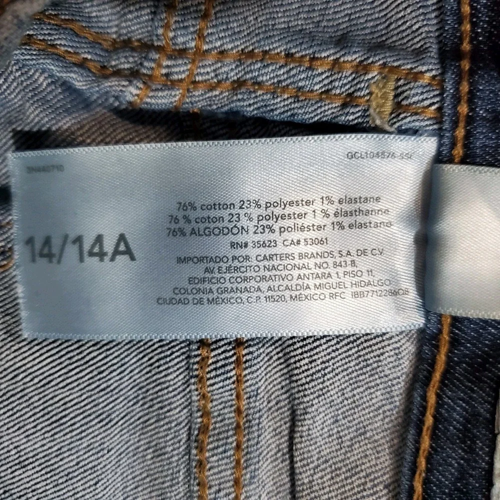 Osh Kosh B'gosh Skinny Blue Jeans 14/14A Denim Adjustable‎ Waist